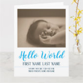 Hello World – 写真と一緒に誕生のお知らせ カード (黄色い花)