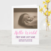 Hello World – 写真と一緒に誕生のお知らせ カード (黄色い花)