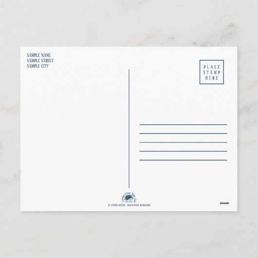 Hello World – 写真と一緒に誕生のお知らせ シーズンポストカード (裏面)