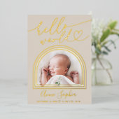 Hello World Archフレーム誕生のお知らせ 箔招待状 (立ち正面)