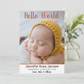 Hello World Autumnフローラ写真誕生のお知らせ 案内状 (スタンド正面)