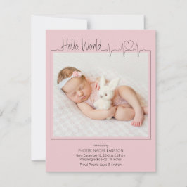 Hello, World Baby Announcement Card 案内状