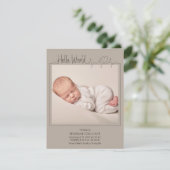 Hello, World Baby Announcement Card 案内状 (スタンド正面)