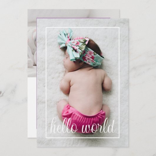 Hello World Birthの発表 セーブザデート (正面/裏面)