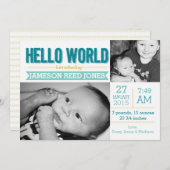 Hello World Birthの発表 案内状 (正面/裏面)