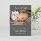 Hello World Birth Announcement//グレー 案内状 (スタンド正面)
