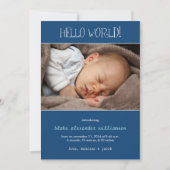 Hello World Birth Announcement//Monaco Blue 案内状 (正面)