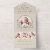 Hello World Chic Arch Frame誕生のお知らせ オールインワン招待状 (内側)