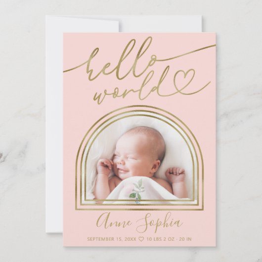 Hello World Chic Arch Frame誕生のお知らせ シーズンカード (正面)