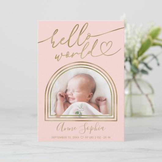 Hello World Chic Arch Frame誕生のお知らせ シーズンカード (スタンド正面)