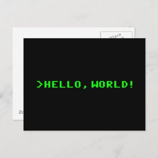 Hello World Computer Programming ポストカード (正面/裏面)
