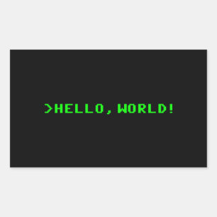 Hello World Computer Programming 長方形シール