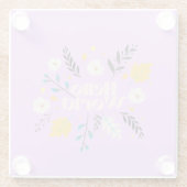 Hello World Floral Throw Pillow ガラスコースター (裏面)