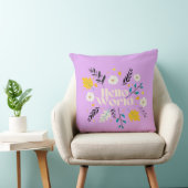 Hello World Floral Throw Pillow クッション (椅子)