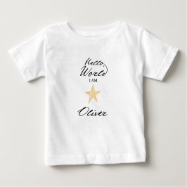Hello World I am..., Personalized Name Kids Shirt ベビーTシャツ