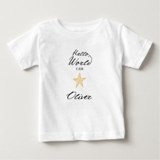 Hello World I am..., Personalized Name Kids Shirt ベビーTシャツ