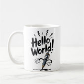 Hello World Mug学校復帰ギフトfor先生 コーヒーマグカップ (左)