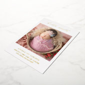 Hello World Photo エレガント Foil Birth Announcement 箔招待状 (回転した状態)