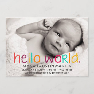Hello World Photo Birthの発表 案内状