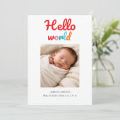 Hello World Thank You Birth Announcement 案内状 (スタンド正面)