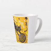 Hello Yellow Black Cat カフェラテマグ (右アングル)