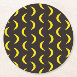 Hello Yellow Moon – シームレスなハロウィンパターン。 ラウンドペーパーコースター