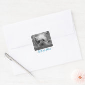 Hello Yorkshire Terrier Puppy Dog Greeting Sticker スクエアシール (封筒)