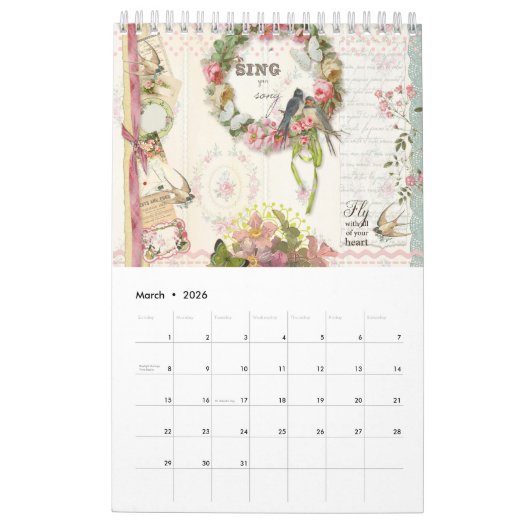 hellosusan Designs 12 Month Calendar 2026 カレンダー (3月 2026)