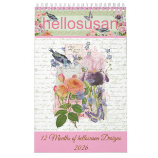 hellosusan Designs 12 Month Calendar 2026 カレンダー
