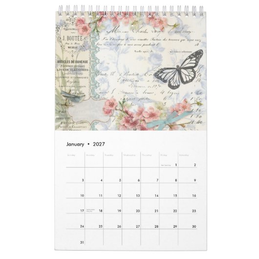 hellosusan Designs 12 Month Calendar 2026 カレンダー (1月 2027)