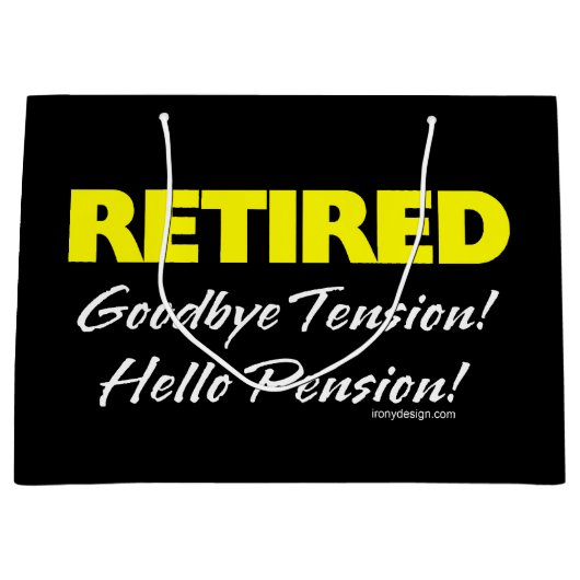 Hellow退職したな年金(暗い) ラージペーパーバッグ (正面)