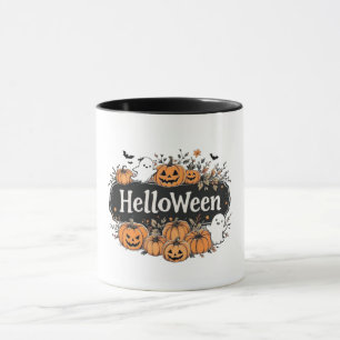 "HelloWeen"ハロウィーンパンプキン&幽霊コンボマグカップ マグカップ