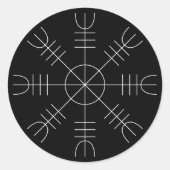 Helm Of Aweバイキング保護白黒シール ラウンドシール (正面)