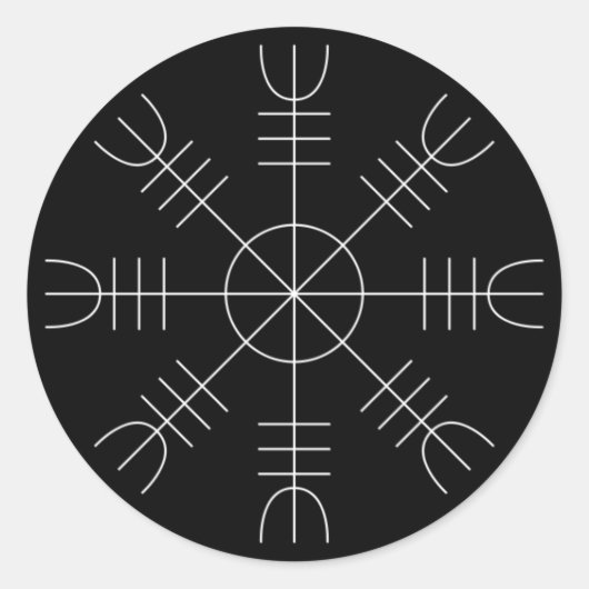 Helm Of Aweバイキング保護白黒シール ラウンドシール (正面)