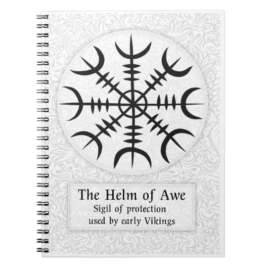 Helm Of Awe Icelandicマジカルサイン – ホワイト ノートブック (正面)