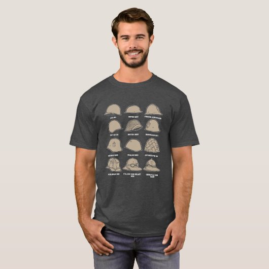 Helmets of the World War 2 Tシャツ (正面フル)