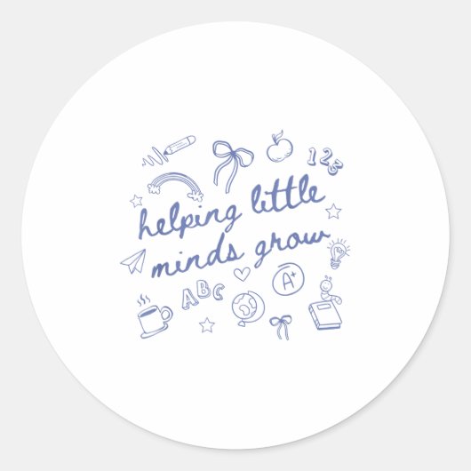 Helng Little Minds Grow Cute New Teacher Creative  ラウンドシール (正面)