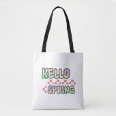 "Heloo Spring" フラワープリント トートバッグ (正面)