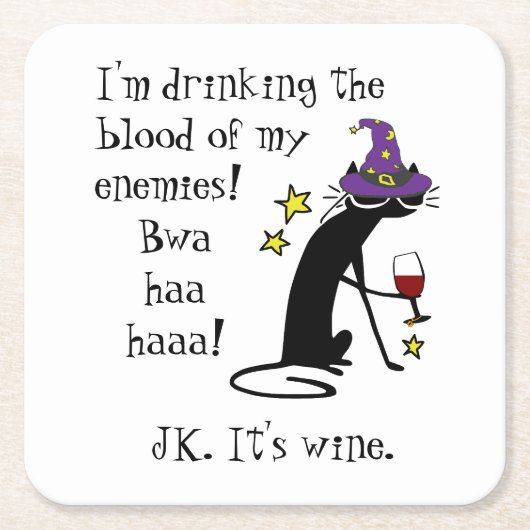 Helood of My Enemies, JK Wine, Black Cat スクエアペーパーコースター (正面)