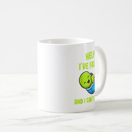 Help I've Fallen And I Can't Get Up Funny Turtle L コーヒーマグカップ (正面右)