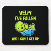 Help I've Fallen And I Can't Get Up Funny Turtle L マウスパッド (正面)
