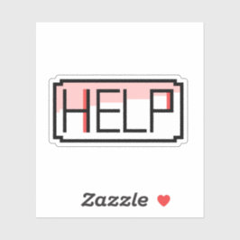 Help! Retro RPG Chat Box Pixel Design シール