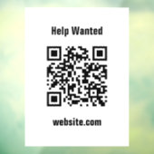 Help Wanted QR Code Website White Template  ウィンドウサイン (シート3)