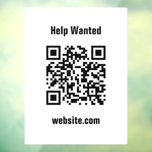 Help Wanted QR Code Website White Template  ウィンドウサイン (シート3)