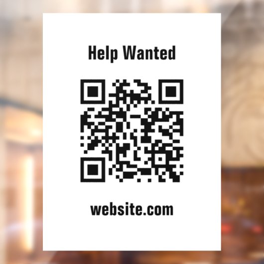 Help Wanted QR Code Website White Template  ウィンドウサイン (シート2)