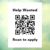Help Wanted Scan to Apply QR Code White Template ウィンドウサイン (シート3)