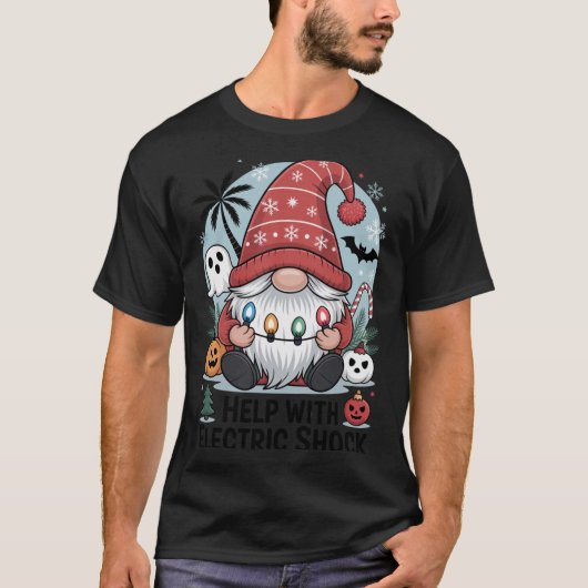 Help With Electric Shock – Funny Christmas Tシャツ (正面)