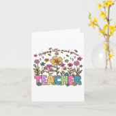 Helping Little Minds Grow Wildflowers Teacher Back カード (黄色い花)
