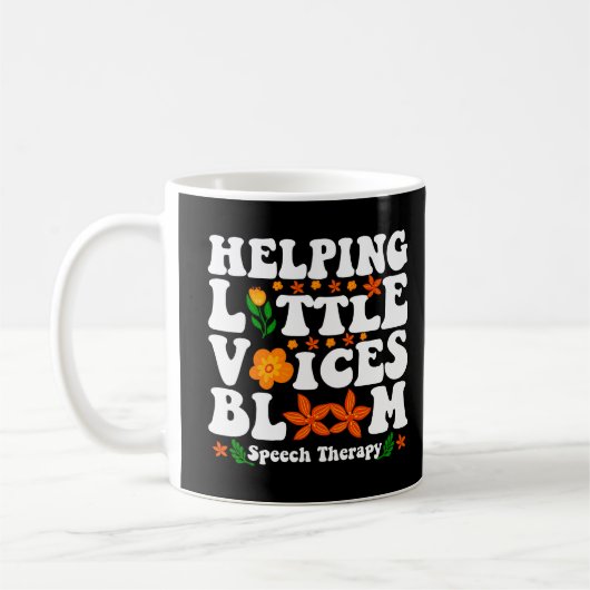 Helping Little Voices Bloom Speech Therapy SLP コーヒーマグカップ (左)
