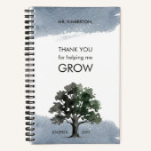 Helping Me Grow Oak Tree Watercolor Teacher ノートブック (正面)